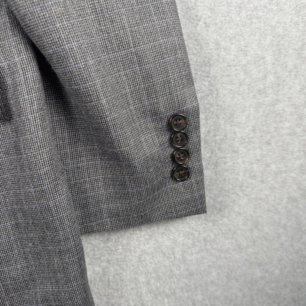 Ralph Lauren Blazer Mens 42R Gray Blue Silk Wool Glen Plaid Sport Coat Canada - Picture 8 of 12